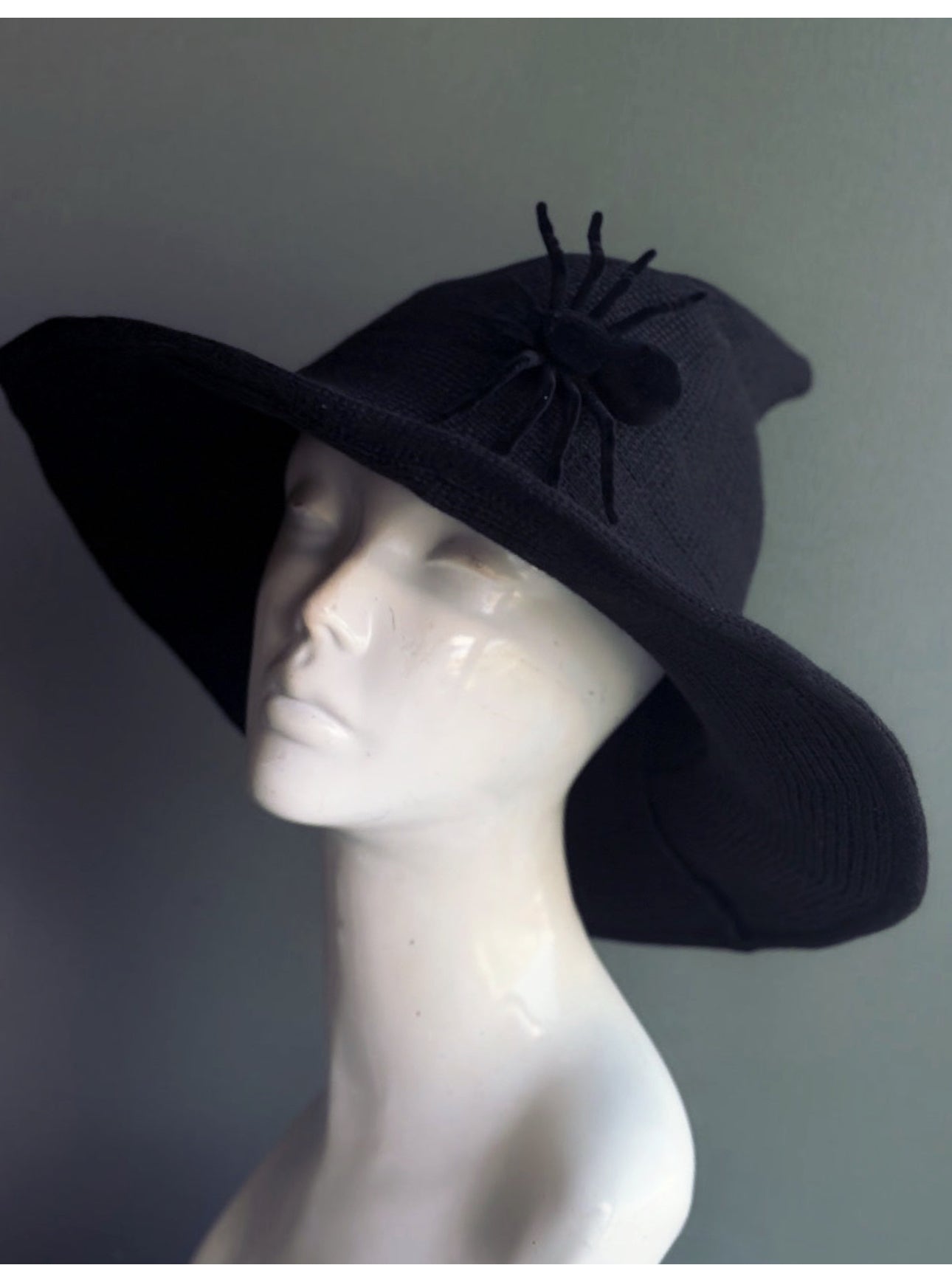 Elegant Halloween witch hat with spider detail for costume parties