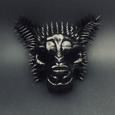 Gothic wolf masquerade mask with spikes and dramatic black details.

