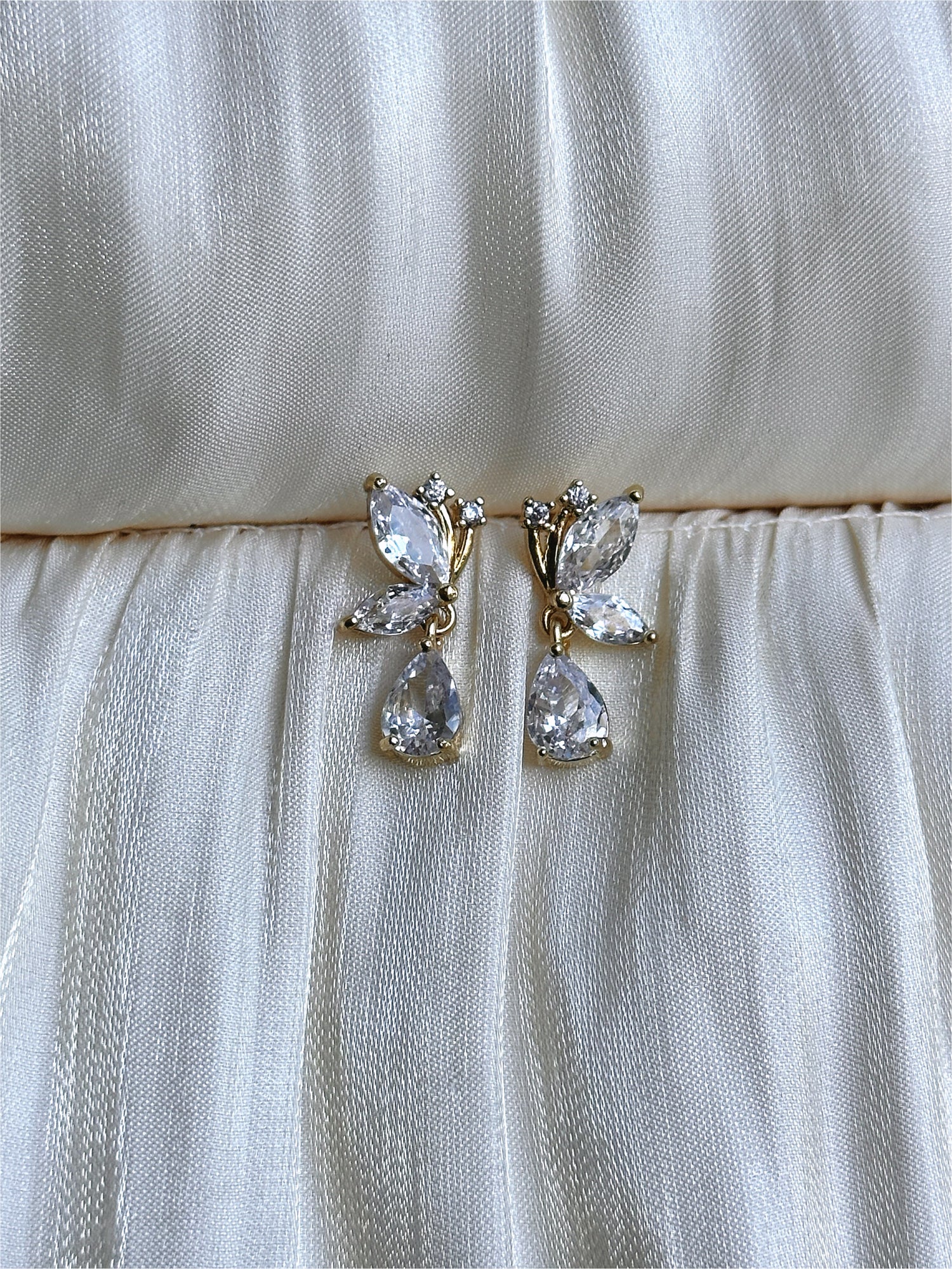 Crystal Petal Drop Earrings