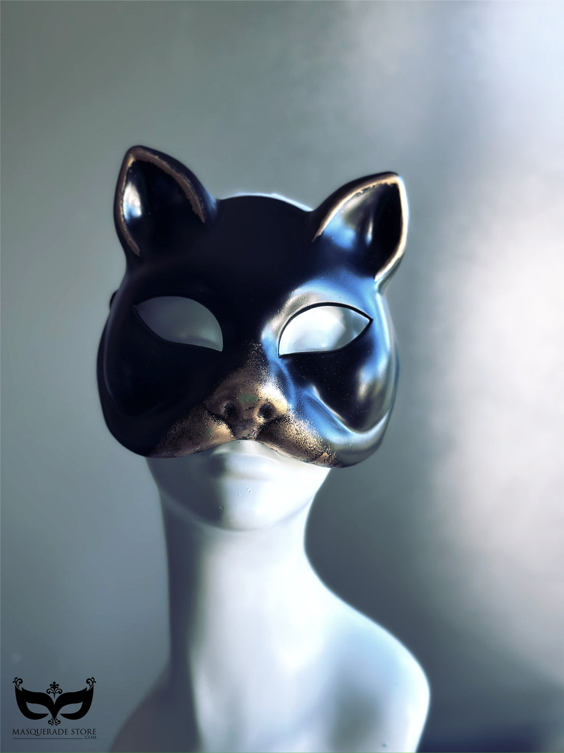 Velvet Whiskers - Black Gold Cat Mask