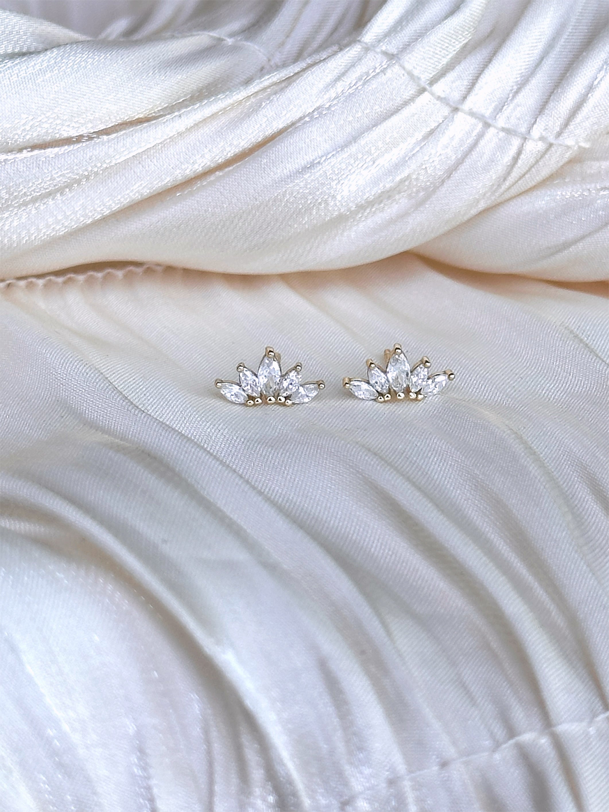 Crystal Crown Danity Gold Earrings