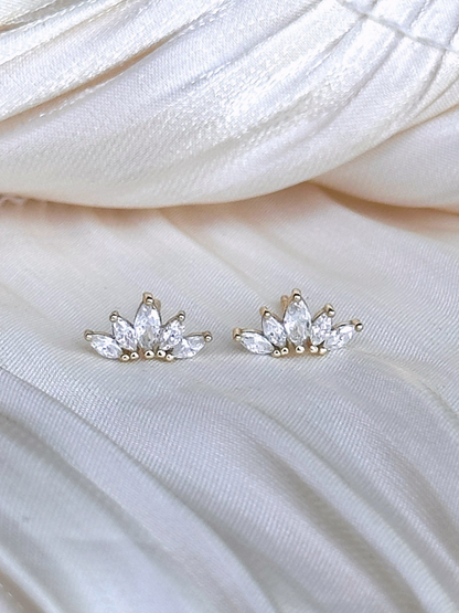 Crystal Crown Danity Gold Earrings