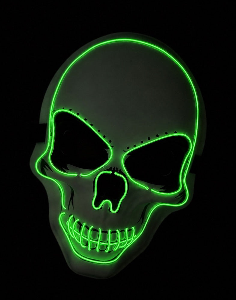 Neon Skull Glow -  Green LED Mask