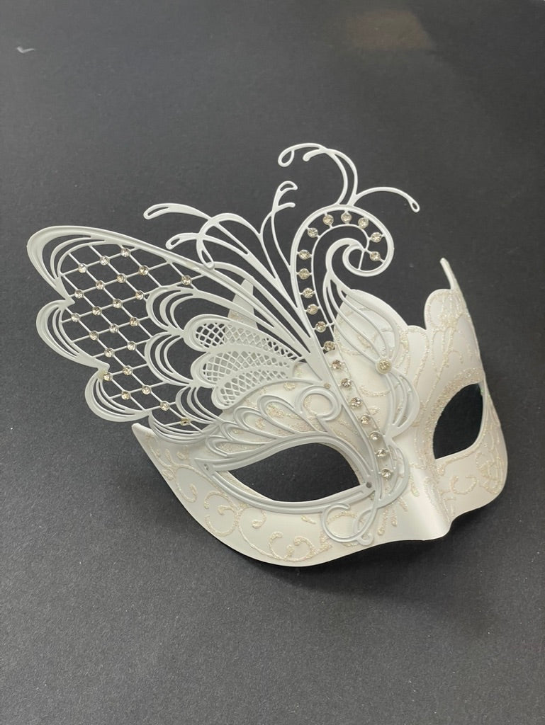 Noir Elegance - White Butterfly