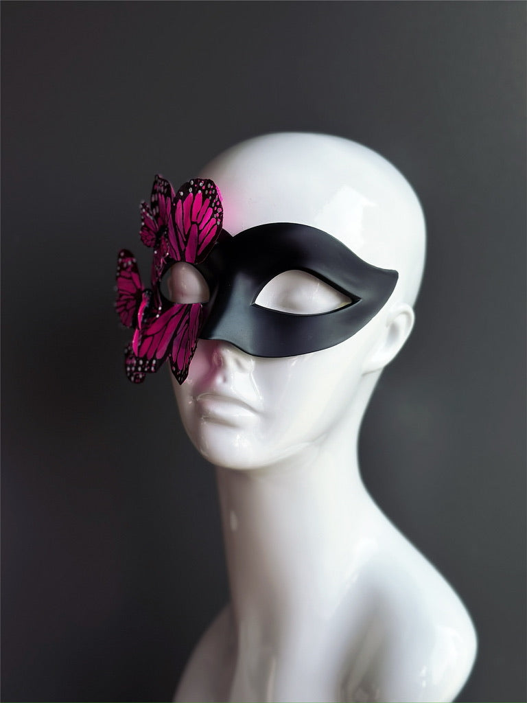 Butterfly Mask - Black and Pink
