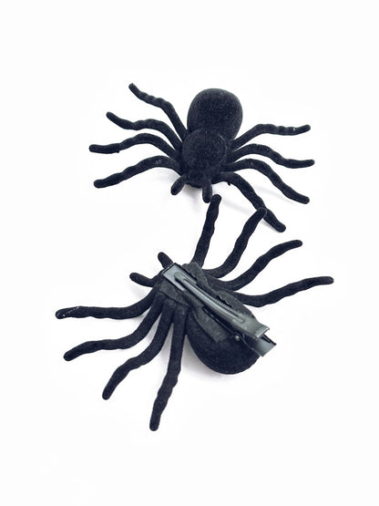 Spider Hair Clip Pair - Black