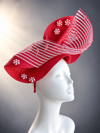 Peppermint Twist Holiday Fascinator