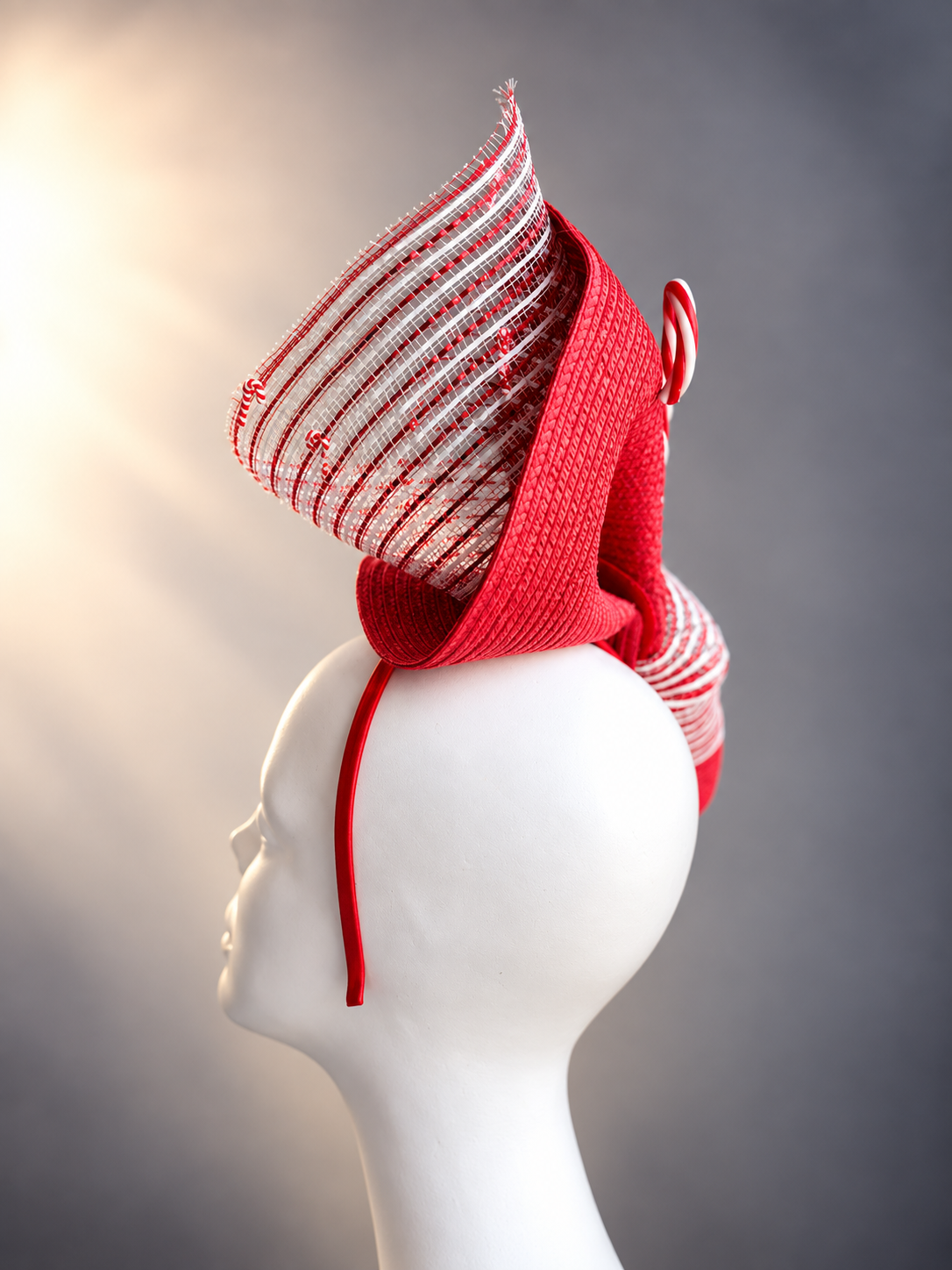 Peppermint Twist Holiday Fascinator