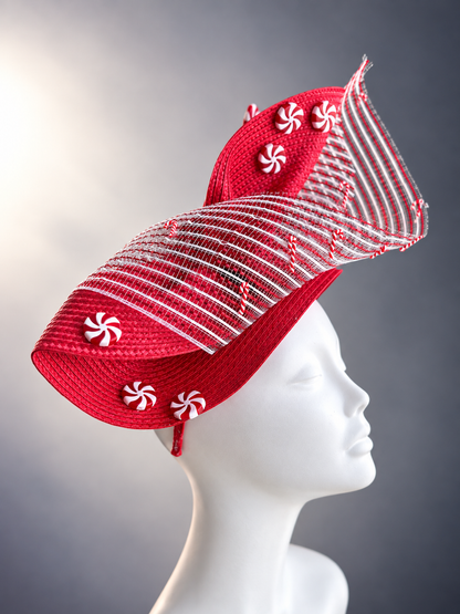 Peppermint Twist Holiday Fascinator