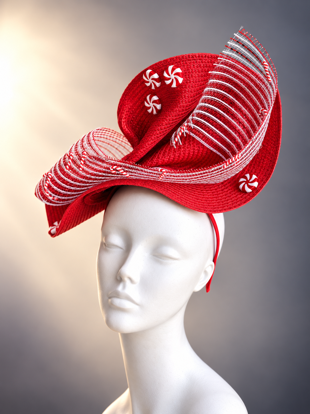 Peppermint Twist Holiday Fascinator