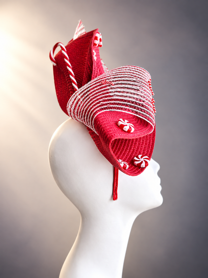 Peppermint Twist Holiday Fascinator
