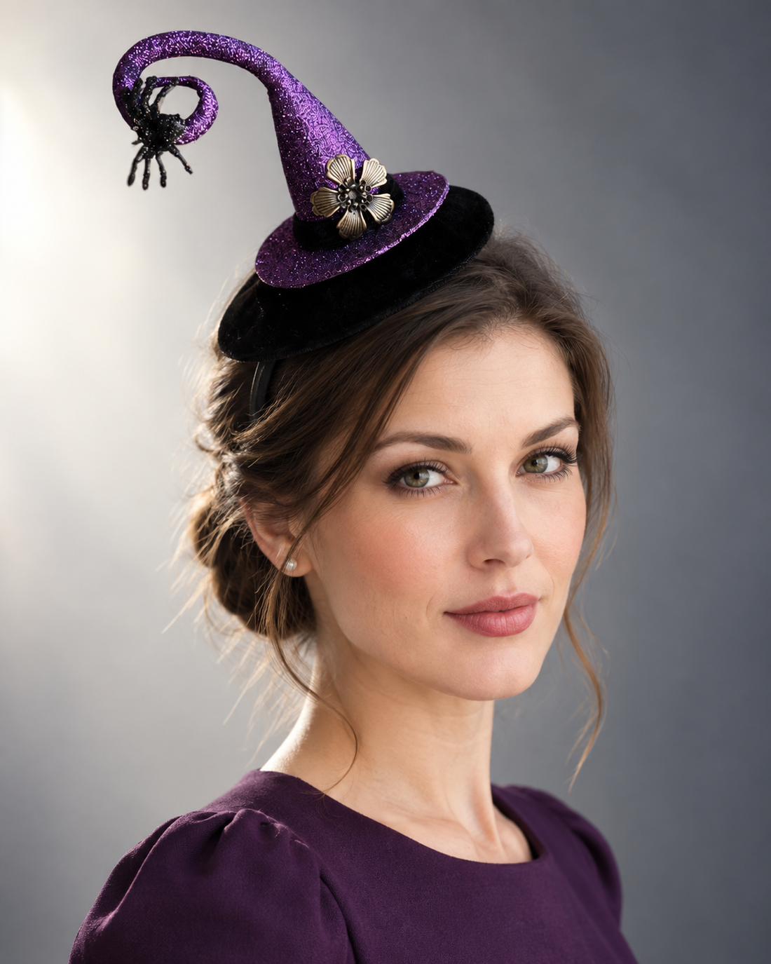 Purple Spellbound Witch Hat Fascinator