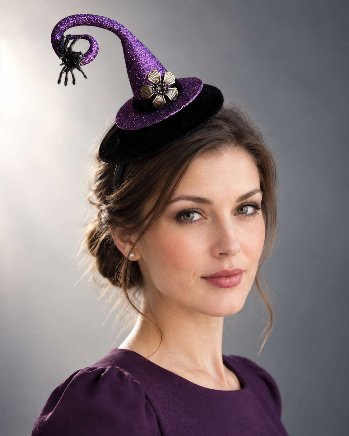 Purple Spellbound Witch Hat Fascinator