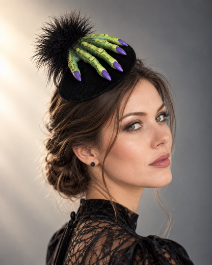 Green Spell Witch Hand Fascinator