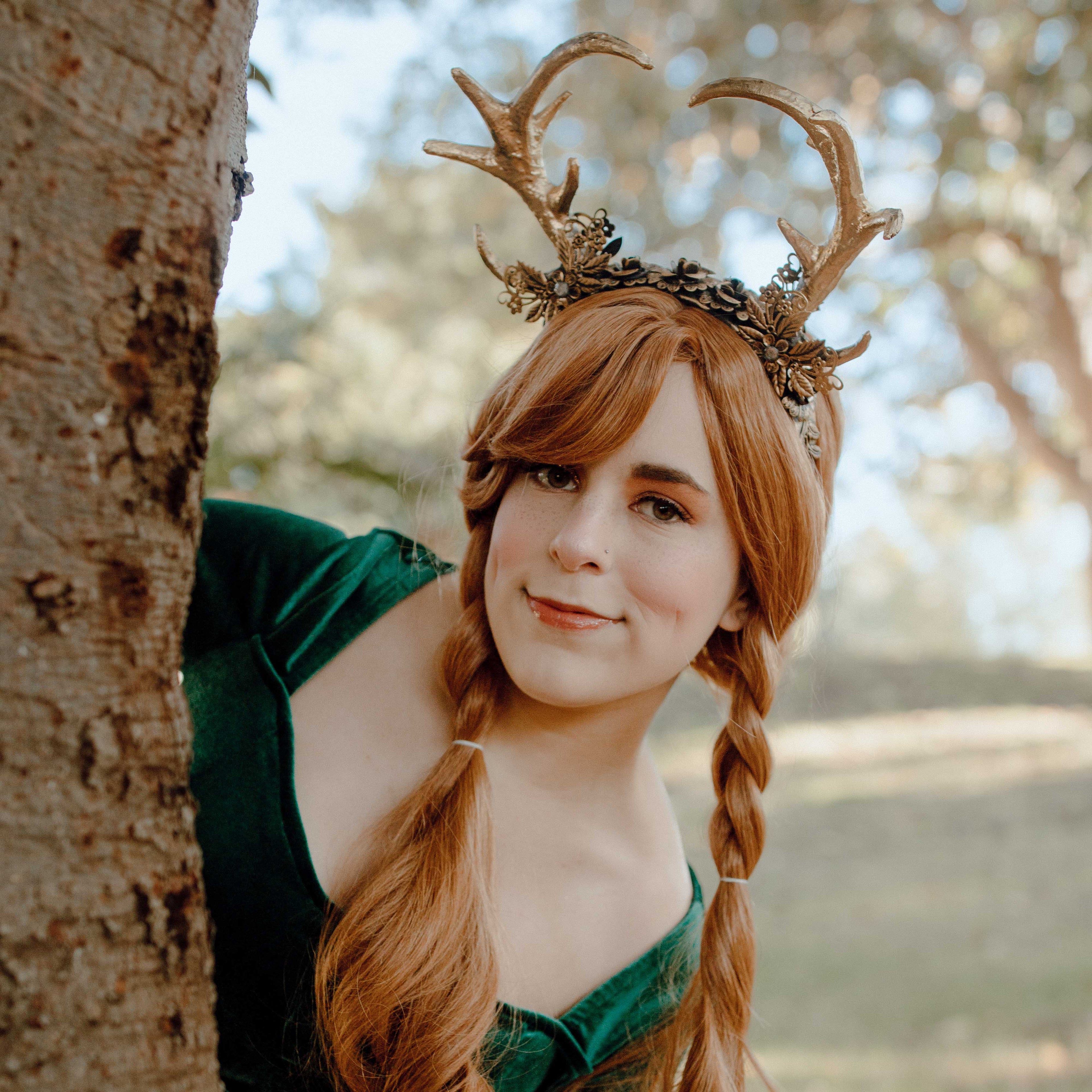 Deer Antler Headband - Gold