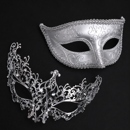 Silver Crystal Noir Pair
