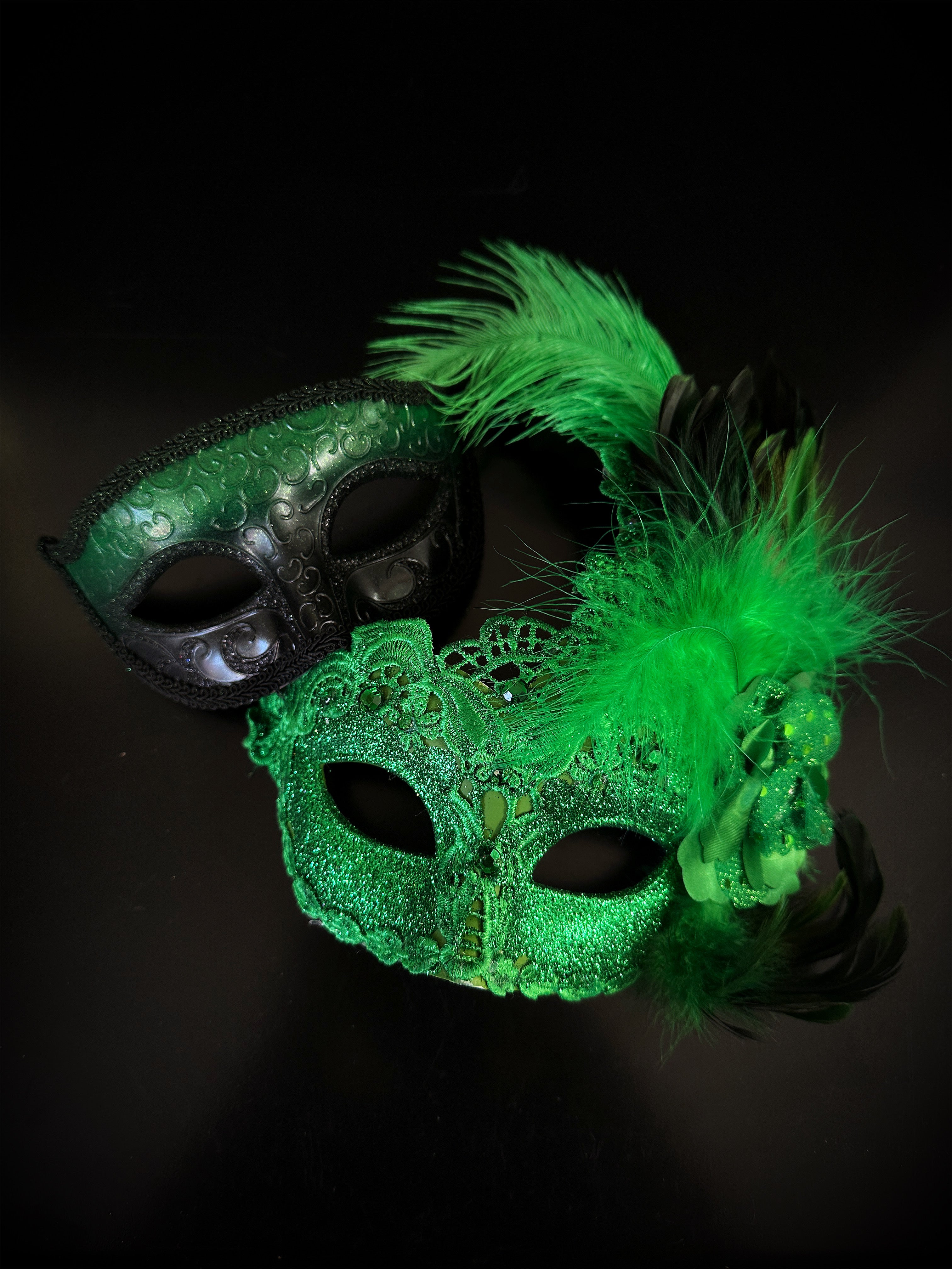 Green Black Masks