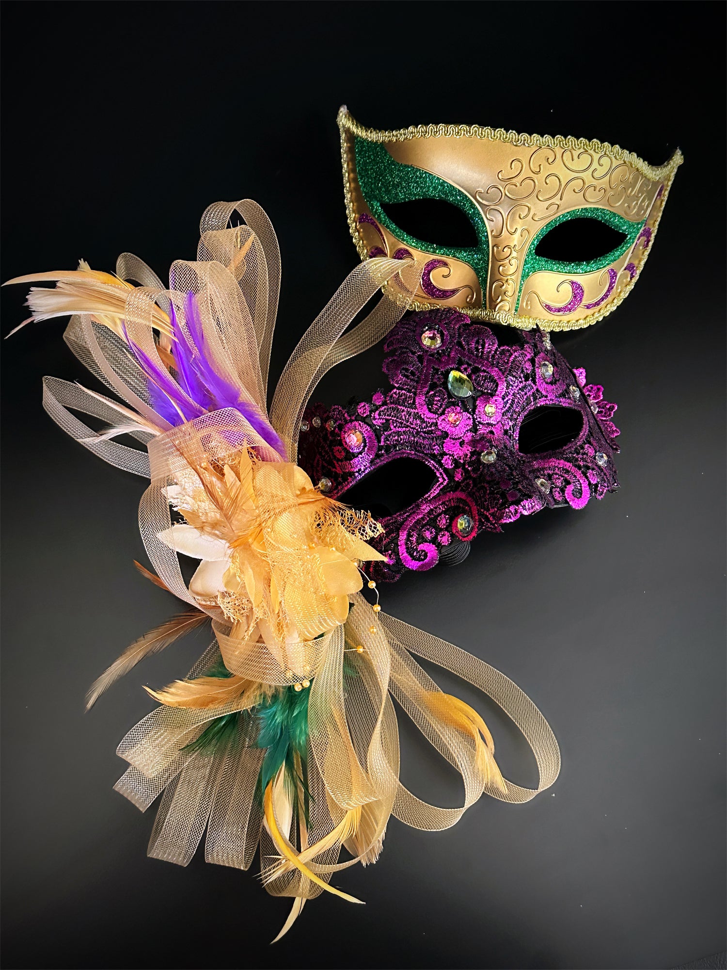 Mardi Gras Masks - Gold/Purple/Green