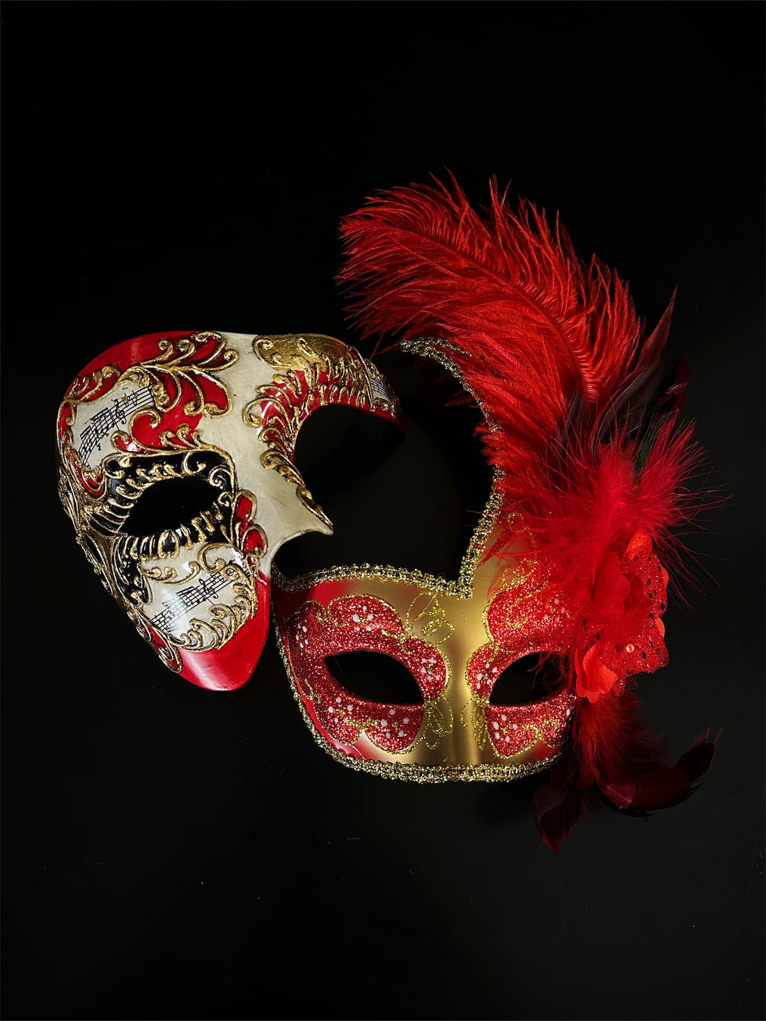 Venetian Masks - Red/Gold