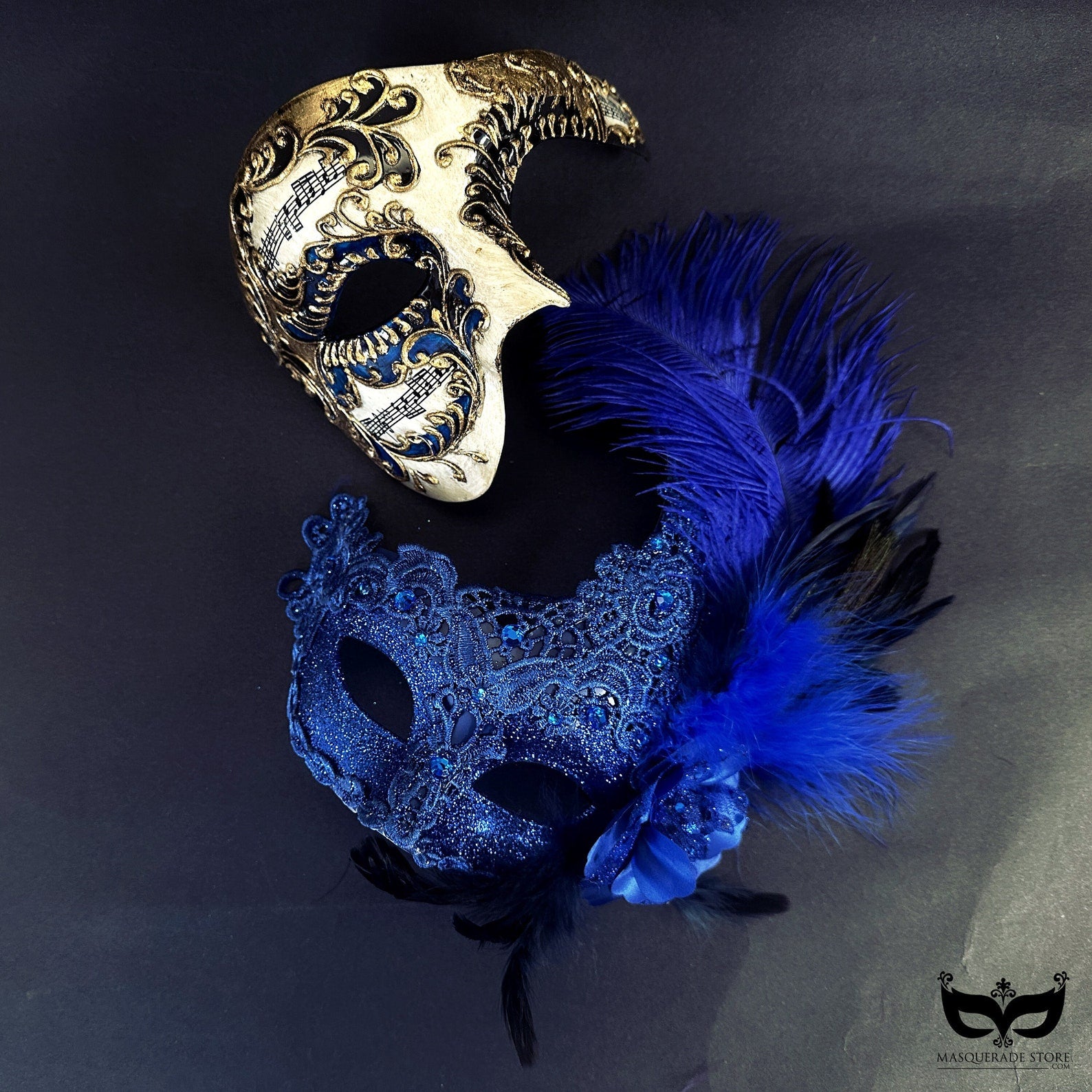 Venetian Couples Masks - Blue