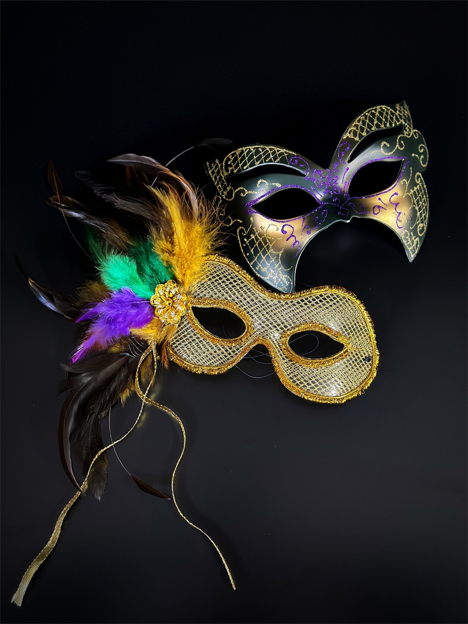 Party Masks - Gold/Purple/Green