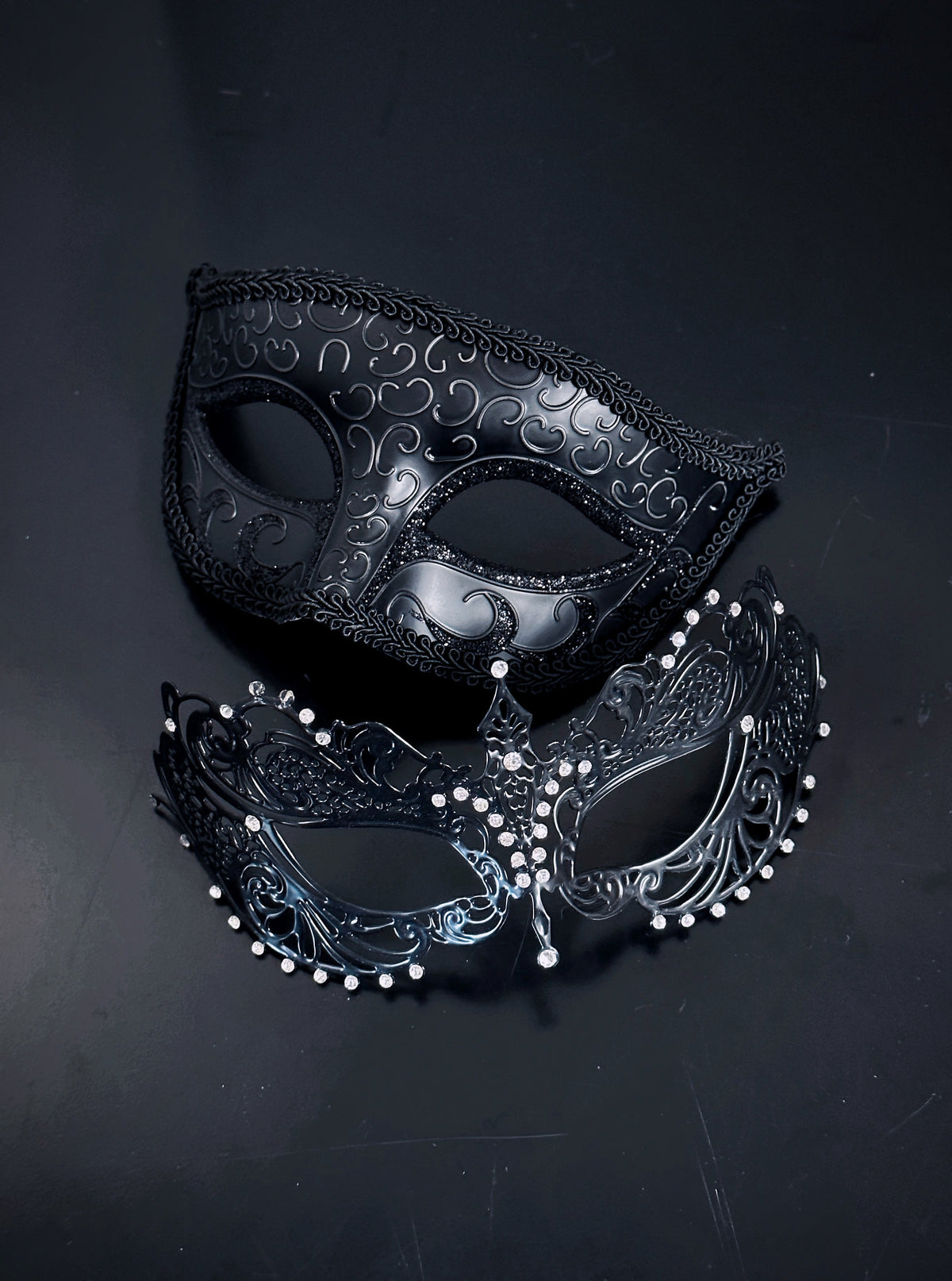 Couples Masquerade Masks Venetian Black | Masquerade Store