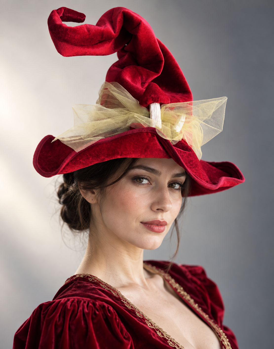 Crimson Gold Witch Hat