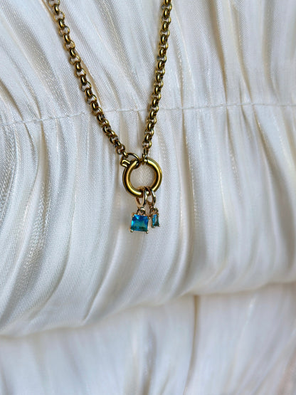 Elara Dual Charm - Necklace (Aqua)