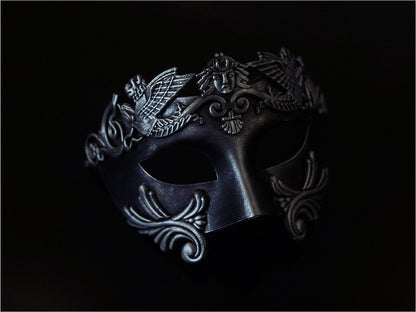 Gladiator Mask - Silver/Black