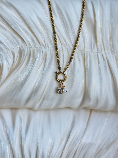 Elara Dual Charm - Necklace (Clear)