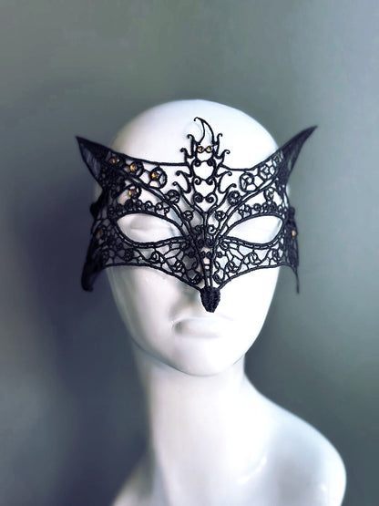 Fox Lace Mask - Black