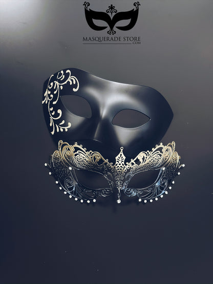 Obsidian Crown - Gold Ombre Couples Masks