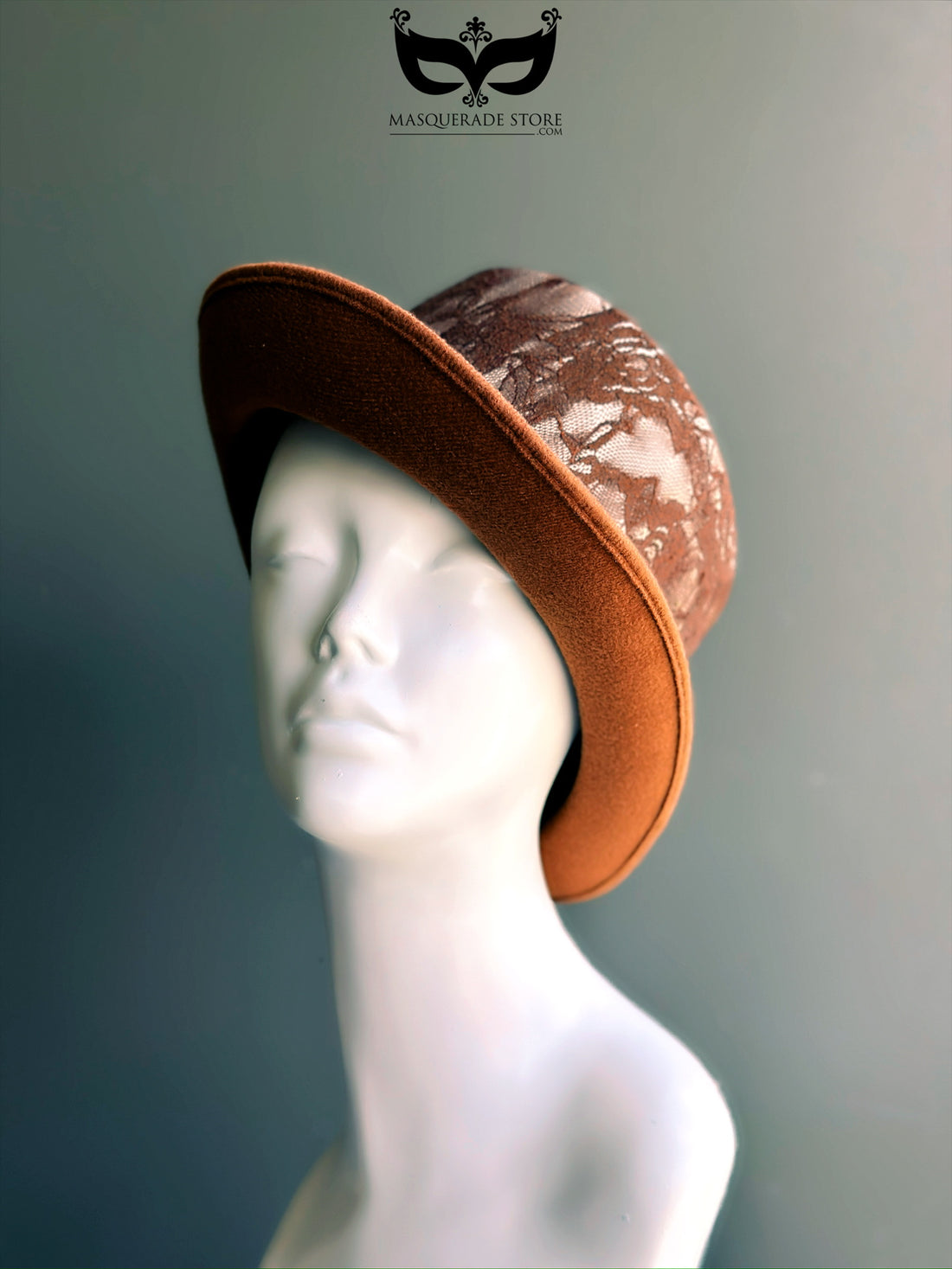 Velvet Veil – Brown Lace Top Hat
