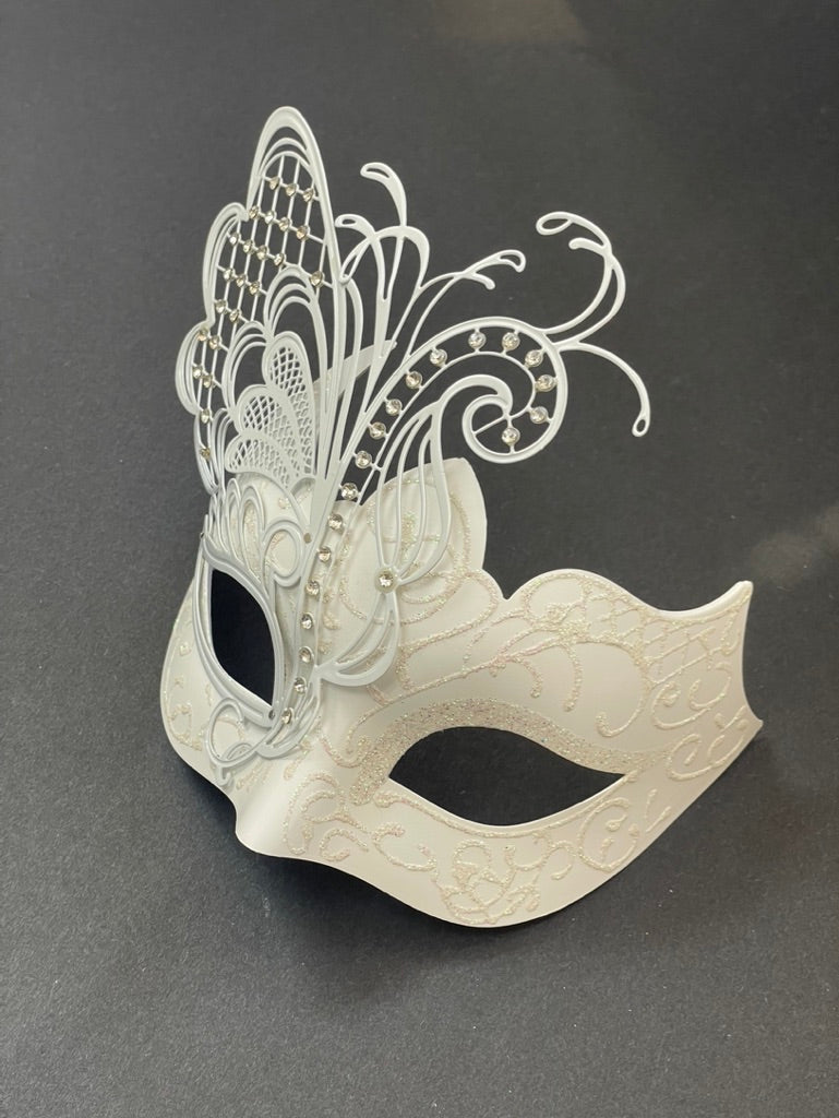 Noir Elegance - White Butterfly