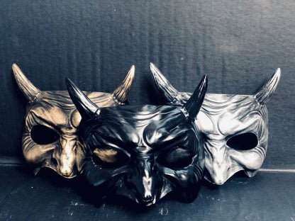 Horned Demon Mens Masquerade Mask