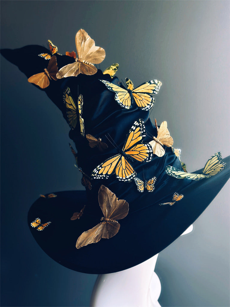 Golden Butterfly Witch Hat – Luxe Halloween Enchantress