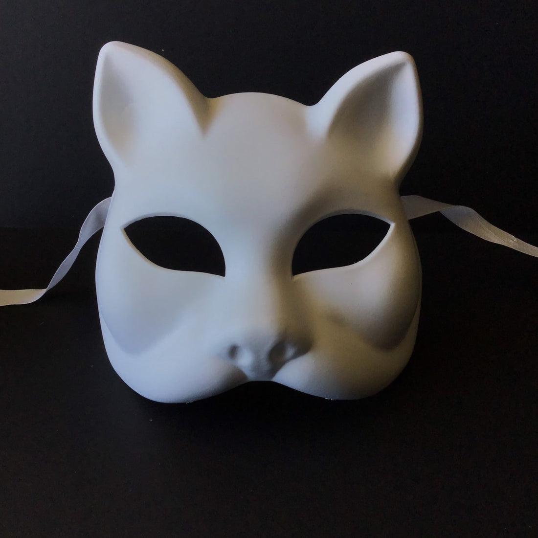 Gatto Cat Unpainted DIY Venetian Masquerade Mask - White, Adult Unisex, Size: One Size