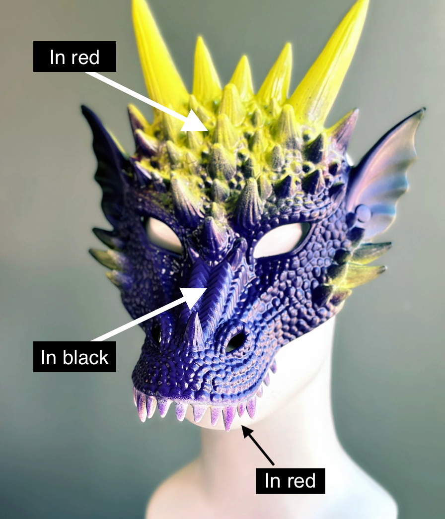 Custom Color Dragon Mask - Damian Kitt 10/10