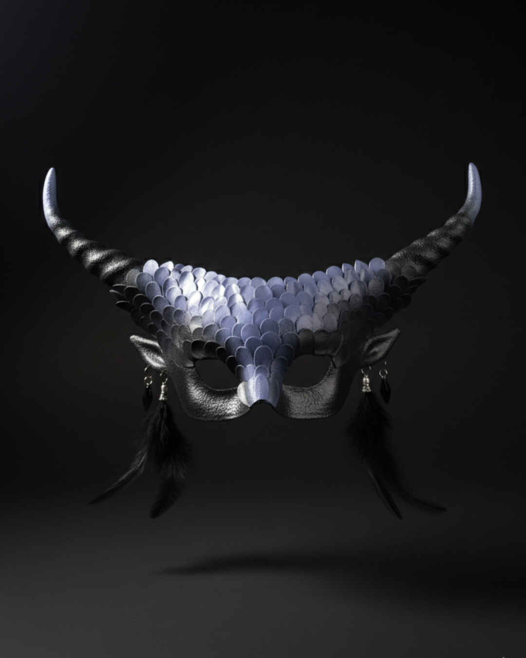 Dragon Nightspire Horn Mask - Black/Lavender
