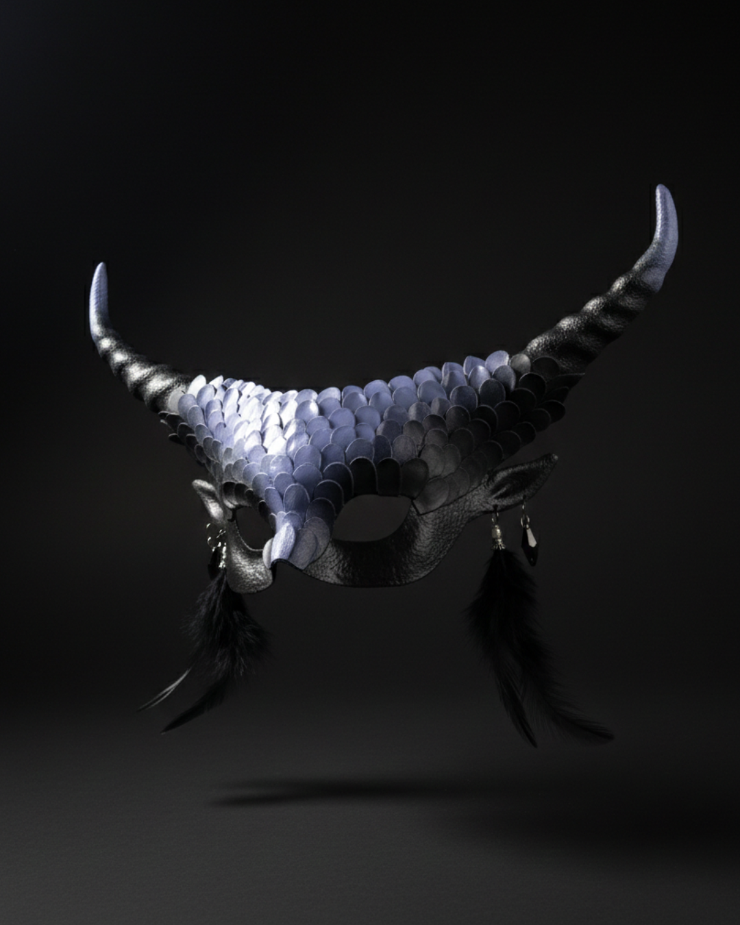Dragon Nightspire Horn Mask - Black/Lavender
