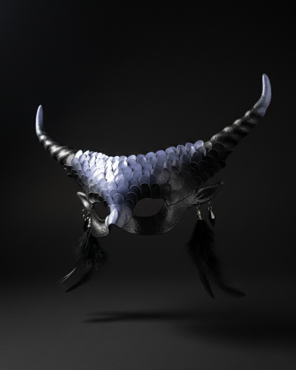 Dragon Nightspire Horn Mask - Black/Lavender