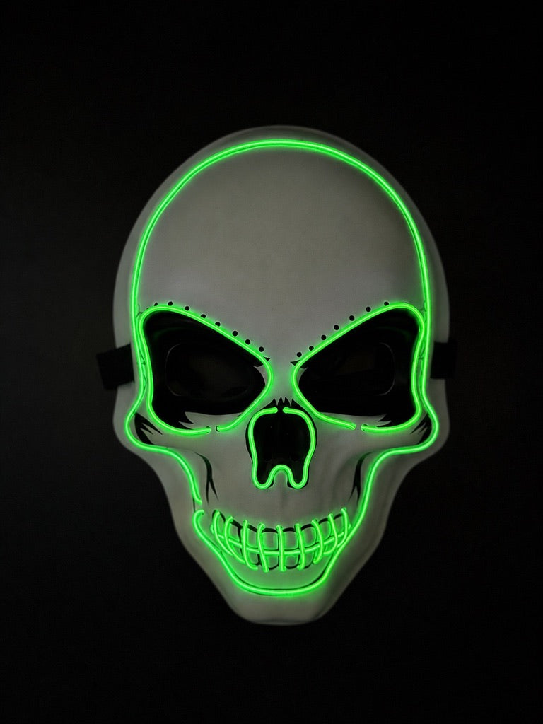 Neon Skull Glow -  Green LED Mask