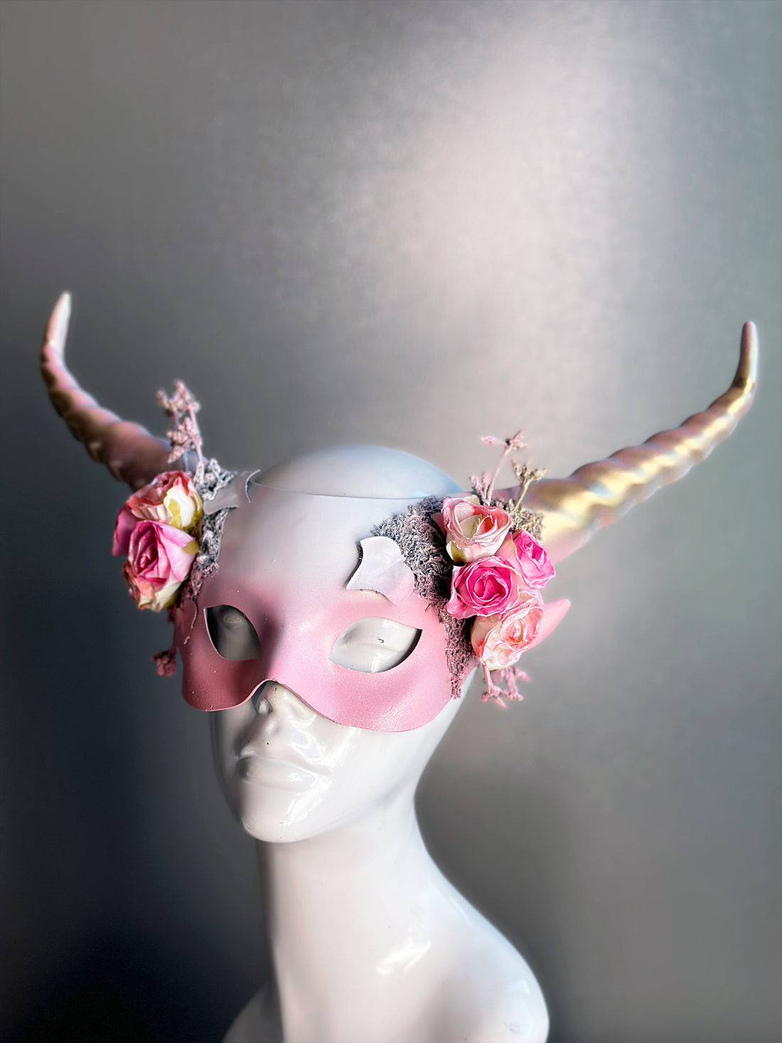 Long Horn Mask - Pink Beauty