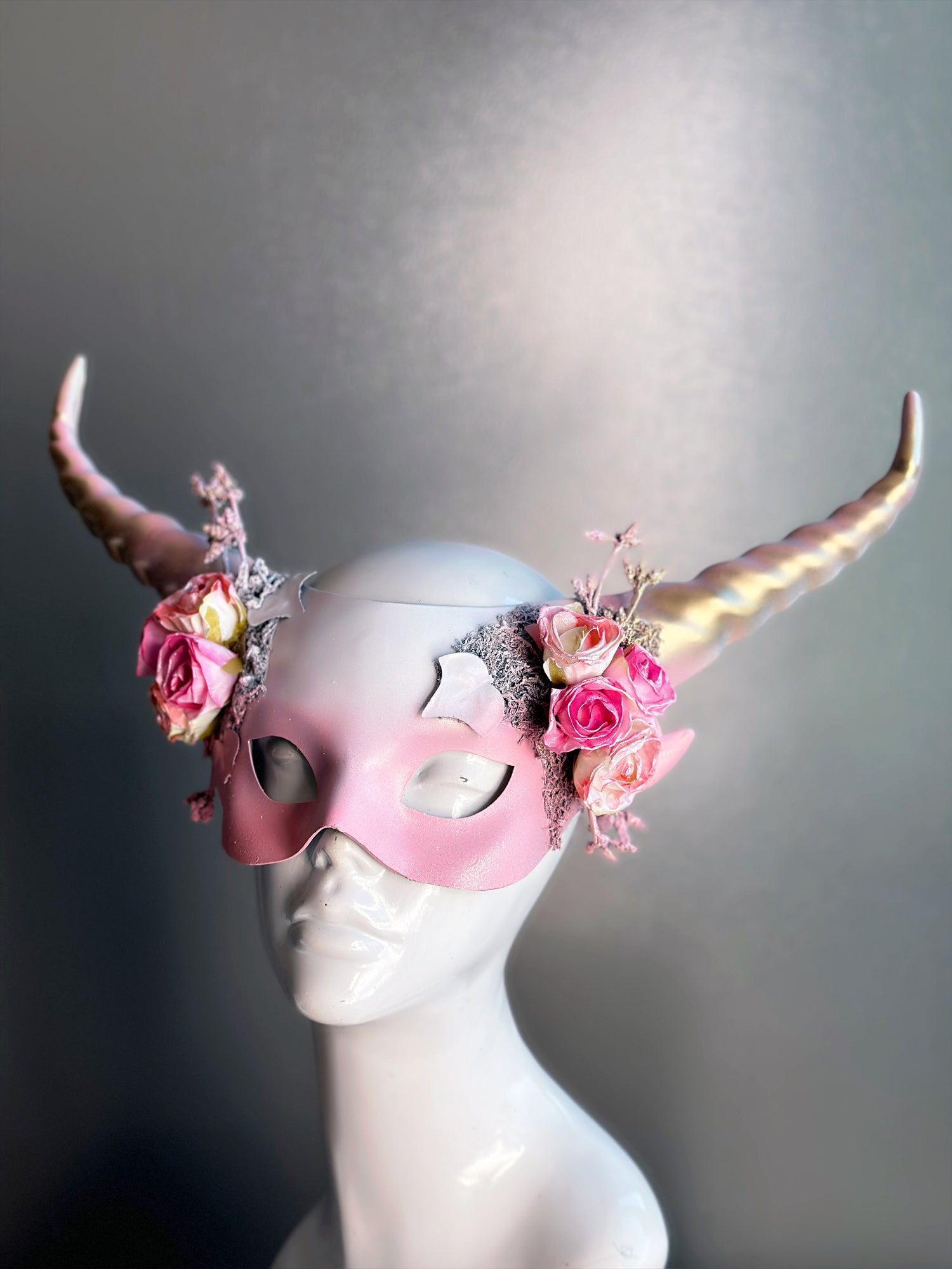 Long Horn Mask - Pink Beauty