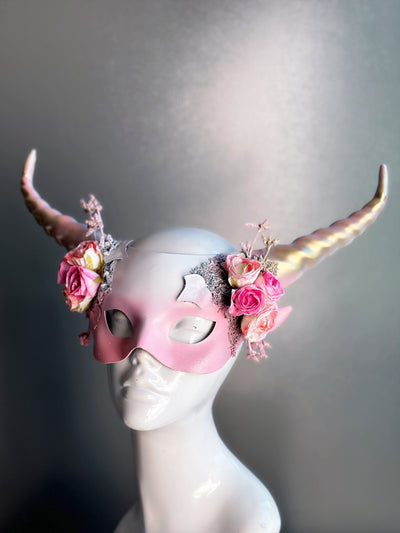 Long Horn Mask - Pink Beauty