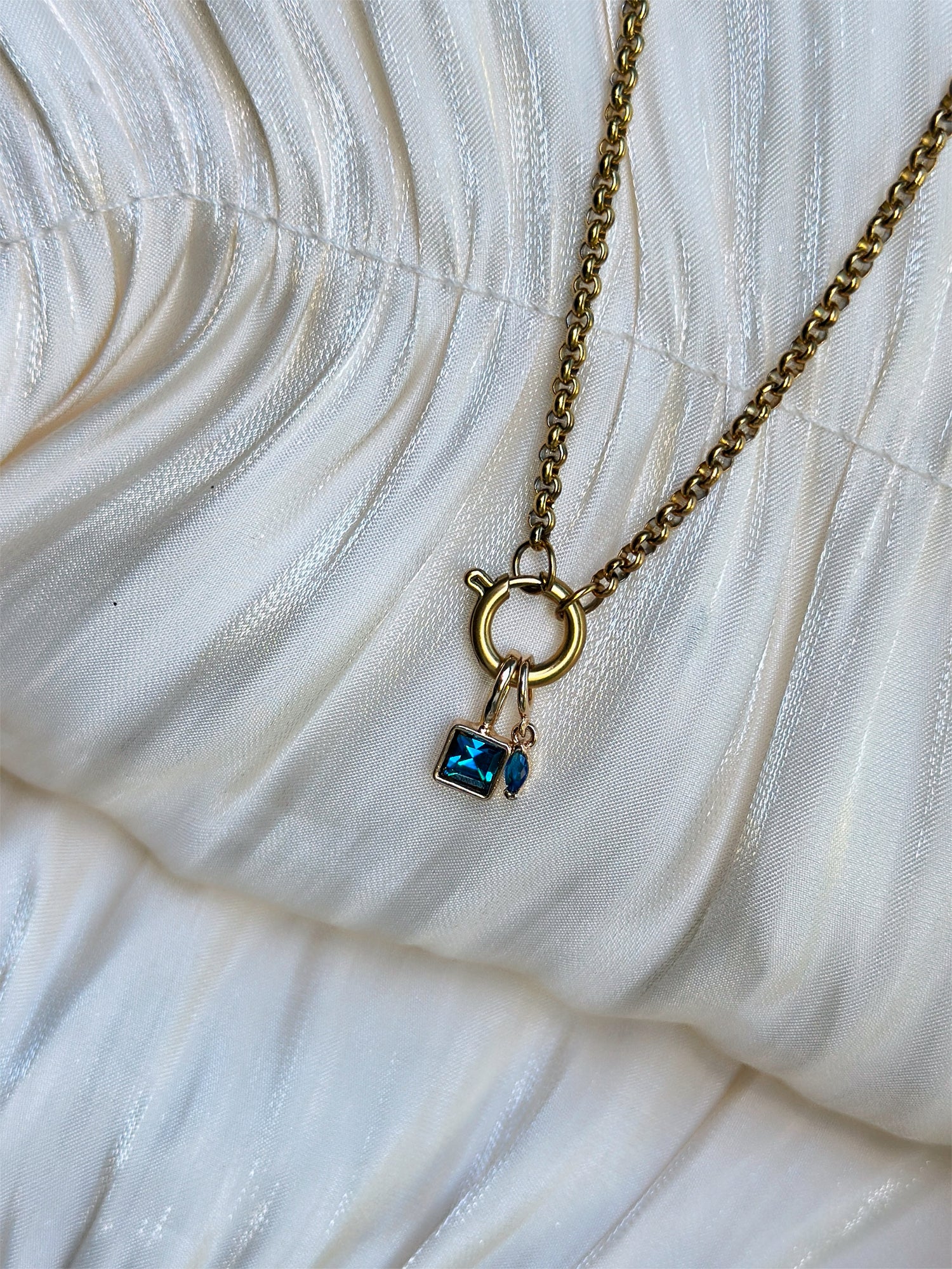 Elara Dual Charm - Necklace (Blue)