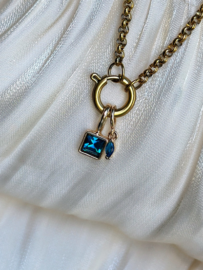 Elara Dual Charm - Necklace (Blue)