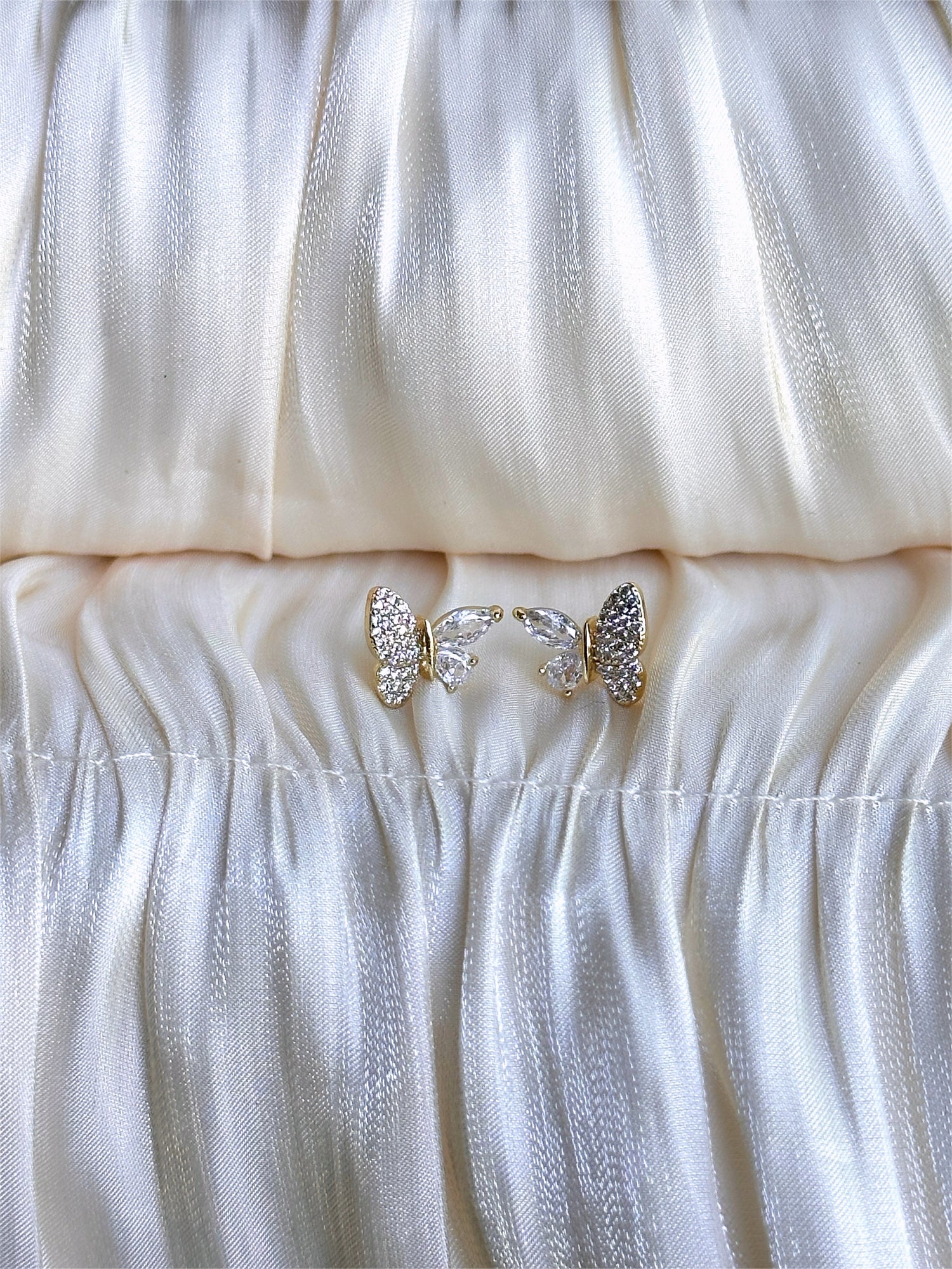 Crystal Butterfly Stud Earrings