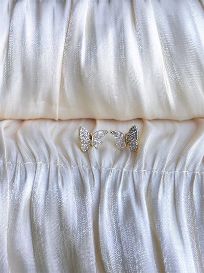 Crystal Butterfly Stud Earrings