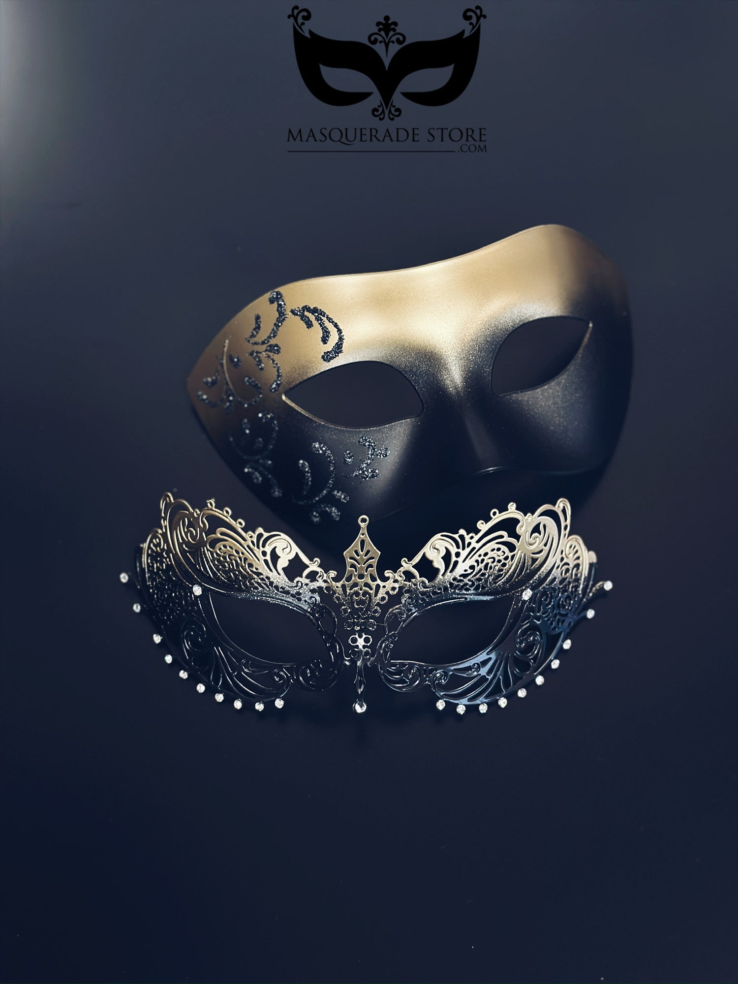 Dusktide Royals - Gold Ombre Couples Masks
